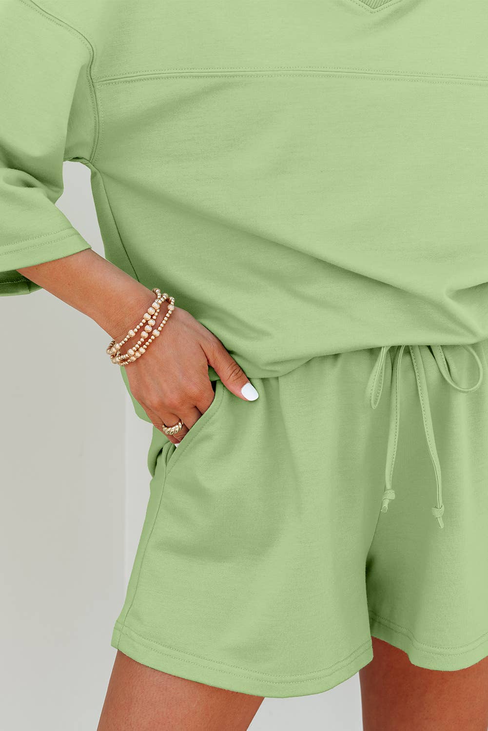 Aapparella - Solid V Neck Half Sleeve Tee & Shorts Set | S-XL & 1X-4X