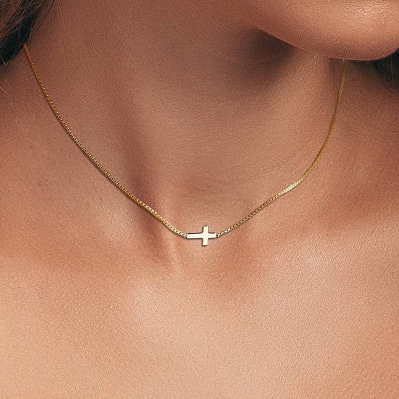 JOSSLYN by wall to wall - 18K STAINLESS STEEL TARNISH FREE CROSS NECKLACE | 40NK9420