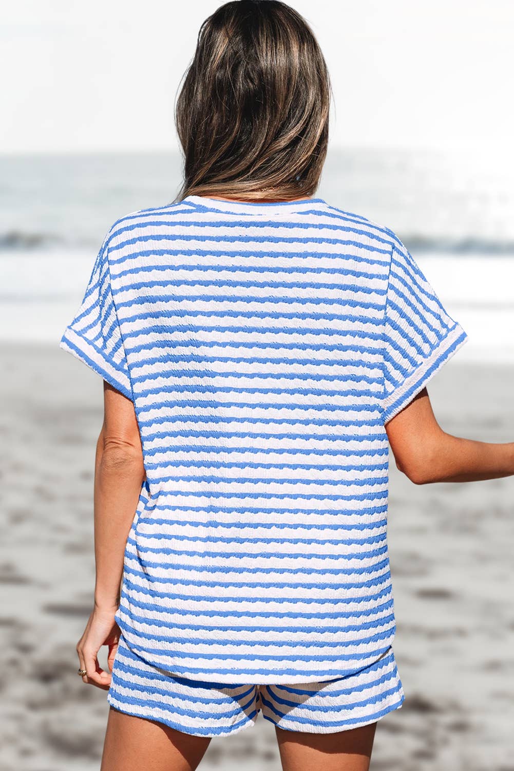 Aapparella - Stripe Knitted Top and Drawstring Shorts Set | S-XL