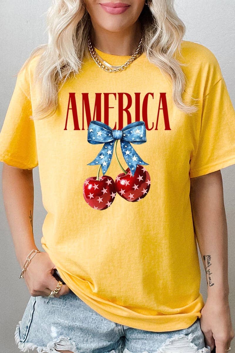 COLORBEAR - America Cherries Graphic Heavy Cotton Tee
