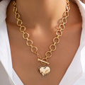 JOSSLYN by wall to wall - NOTABLE HAMMERED HEART FRONT TOGGLE NECKLACE | 40NK9476