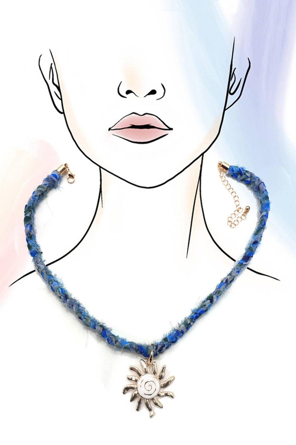 JOSSLYN by wall to wall - SCARF NECKLACE-INTERCHANGEABLE STARFISH SUN CHARM | 80N92337
