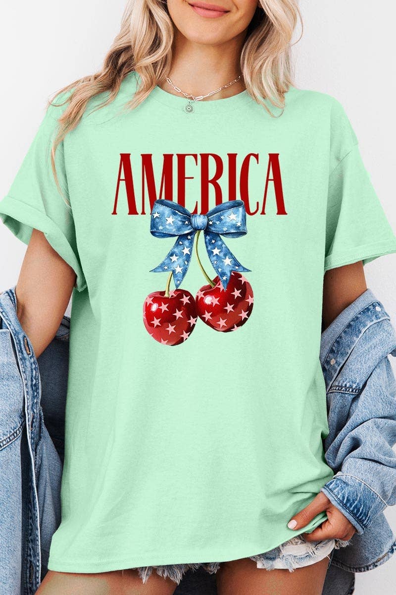 COLORBEAR - America Cherries Graphic Heavy Cotton Tee