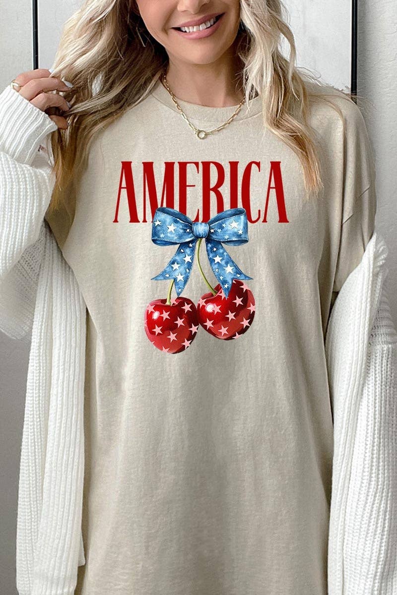 COLORBEAR - America Cherries Graphic Heavy Cotton Tee