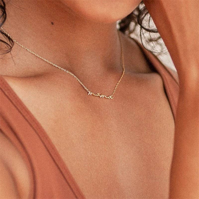 JOSSLYN by wall to wall - 18K STAINLESS STEEL TARNISH FREE MAMA NECKLACE | 40NK9479