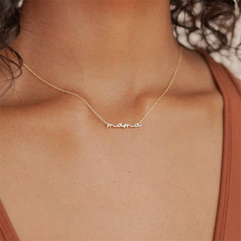JOSSLYN by wall to wall - 18K STAINLESS STEEL TARNISH FREE MAMA NECKLACE | 40NK9479