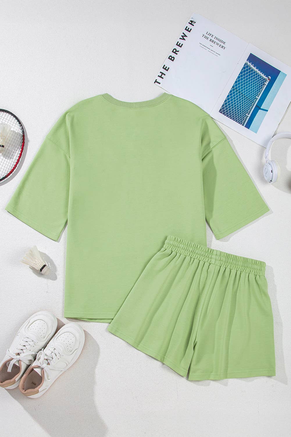 Aapparella - Solid V Neck Half Sleeve Tee & Shorts Set | S-XL & 1X-4X