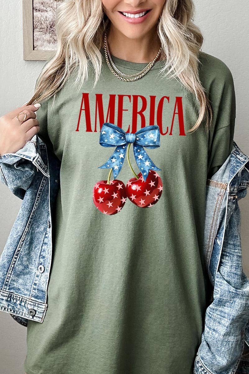 COLORBEAR - America Cherries Graphic Heavy Cotton Tee