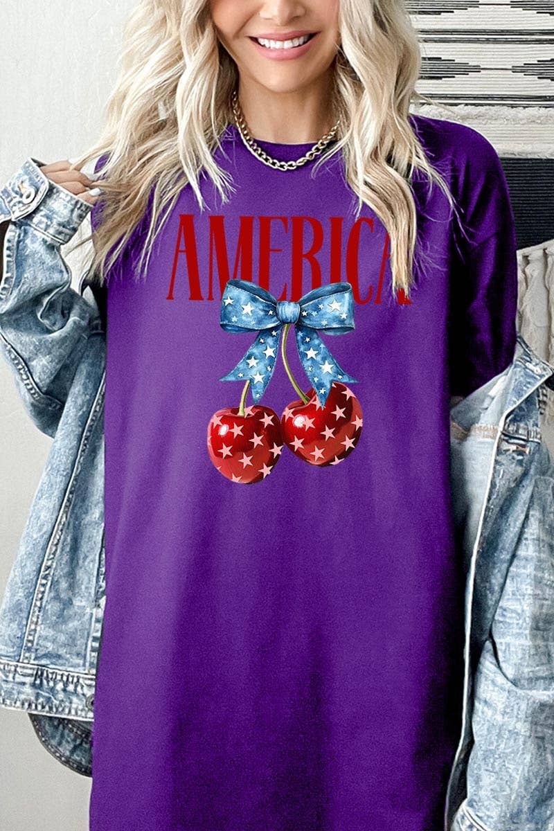 COLORBEAR - America Cherries Graphic Heavy Cotton Tee
