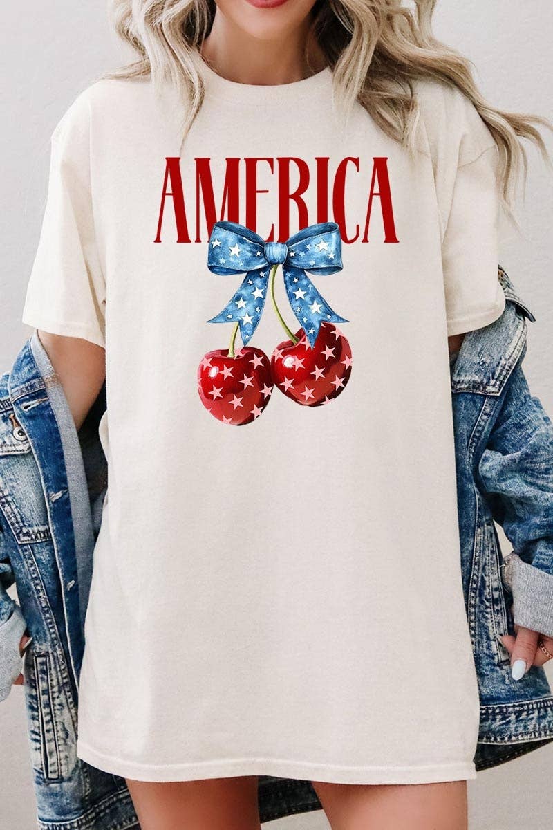 COLORBEAR - America Cherries Graphic Heavy Cotton Tee