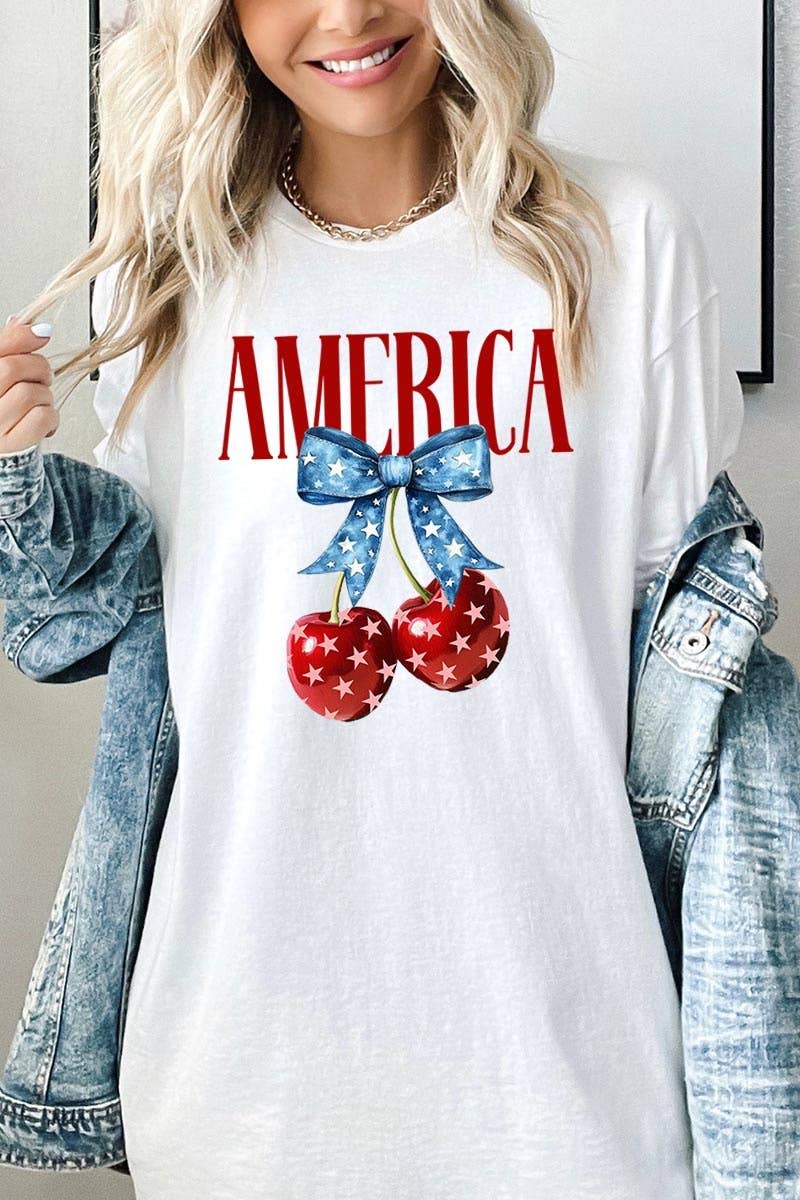 COLORBEAR - America Cherries Graphic Heavy Cotton Tee