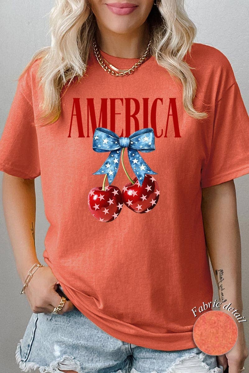 COLORBEAR - America Cherries Graphic Heavy Cotton Tee